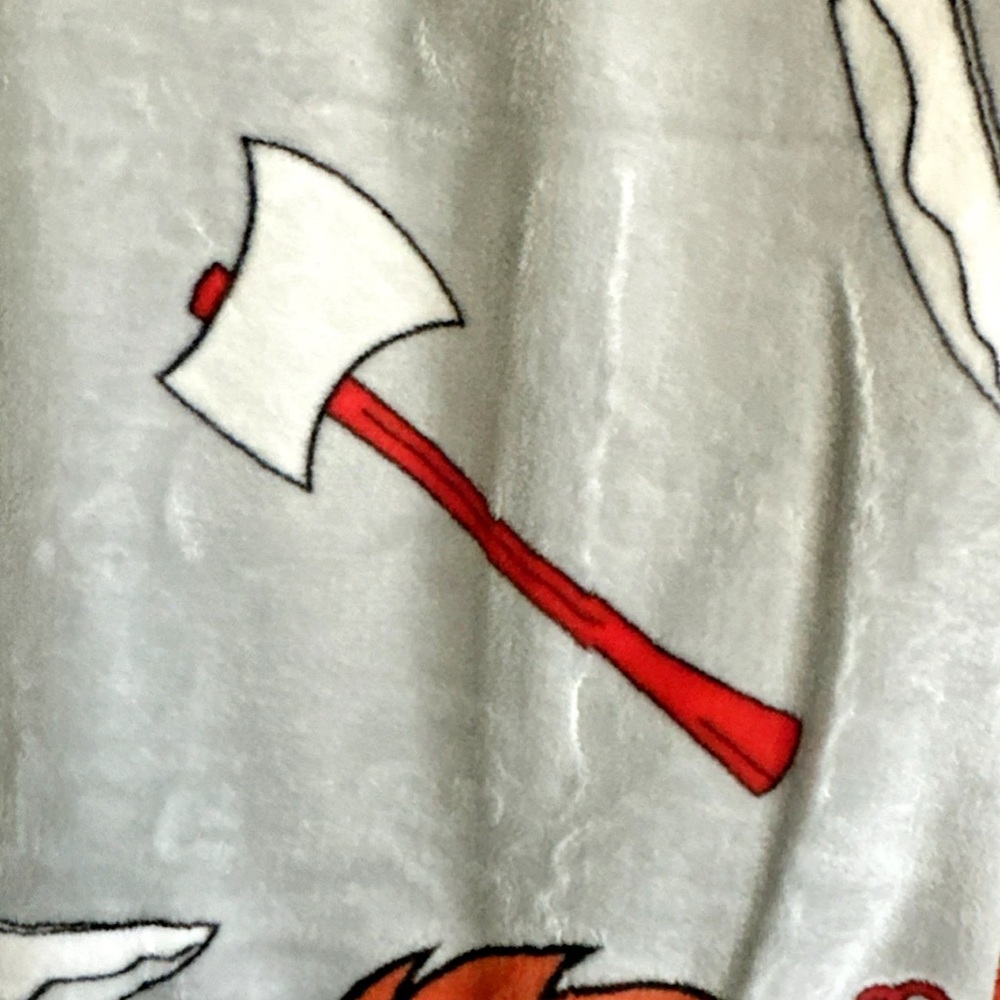 Chucky Doll Halloween Plush Throw 50"x70" Soft Blanket Grey Horror Wanna Play - Picture 3 of 4